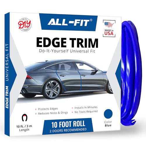 All-Fit Automotive Car Door Edge Protector Made in the USA (10 Ft - Blue) - color: Blue