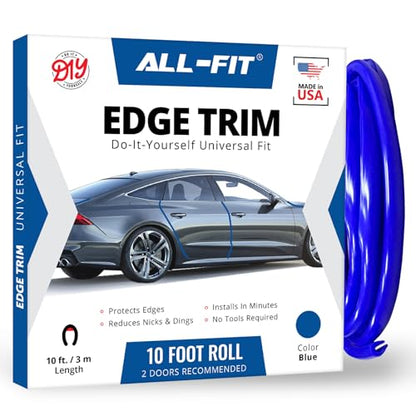 All-Fit Automotive Car Door Edge Protector Made in the USA (10 Ft - Blue) - color: Blue