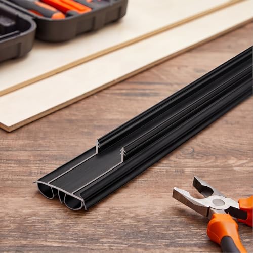Pushglossy 2 Pcs Double Bubble Kerf 36" Door Bottom Seal, Black - color: Black, size: Double Bubble Kerf