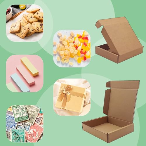 5x4x1 inch Small Shipping Boxes 50 Pack, Brown Corrugated Cardboard Mailers - size: 5x4x1 inch