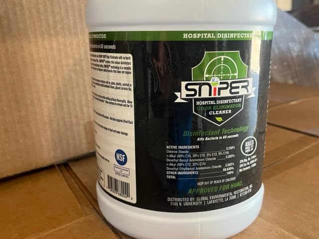 SNiPER Hospital Disinfectant, Odor Eliminator & All-Purpose Cleaner, 1 Gallon, 4-Pack - size: 128 Fl Oz (Pack of 4)