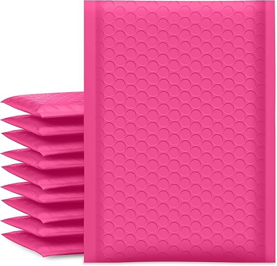 Koja Extra Thick Padded Bubble Mailers, 4x8 in, 50-Pack, Pink - color: Pink, size: 4 x 8" 50-Pack