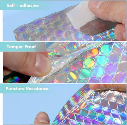 Outus 50 Pcs Bubble Mailers 3 Sizes, Bubble Shipping Envelopes, Rainbow - color: Rainbow Color