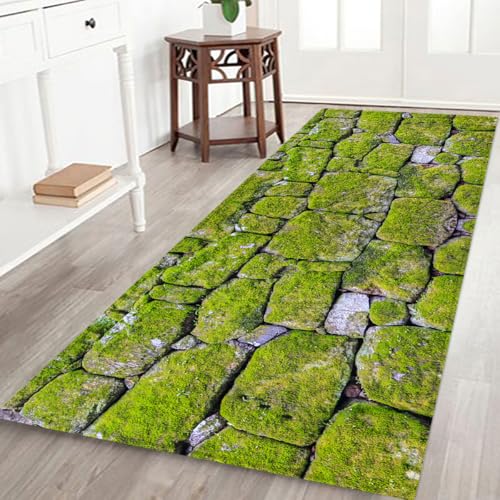 Bathroom and Kitchen Absorbent Non Slip Floor mats, Living Room Bright and Durable Flannel 3D Printed Carpet, 47x18 inch Rural Road Themed Decorative Carpet - color: Multi9, size: 47x18 inches