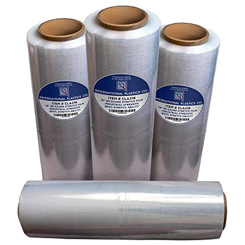 International Plastics Co. 18" Stretch Film/Wrap 1500 feet 80 Gauge, 4 Pack - color: Clear, size: 4 Pack