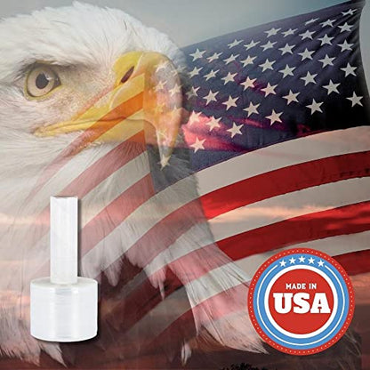 PSBM Mini Stretch Wrap with Extended Core Handles, 1296 Rolls 3 Inch x 1000 Feet 80 Gauge Heavy Duty Clear Plastic Wrap Industrial Strength Shrink Film for Moving, Packing & Shipping - size: 3" x 1000 Feet, style: 1296 Pack