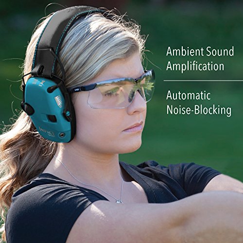 Howard Leight by Honeywell Impact Sport Sound Amplification Electronic Shooting Earmuff, Teal - color: Teal, size: Medium