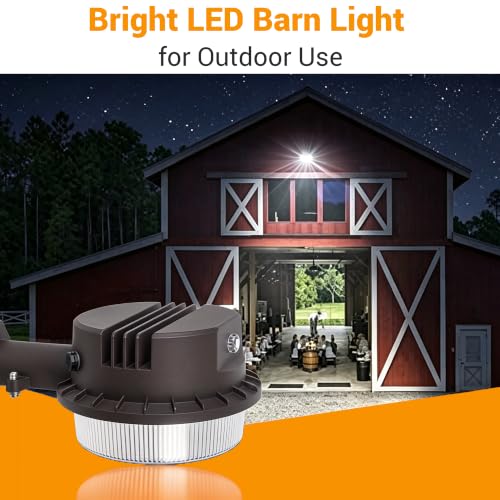 LED Barn Light Dusk to Dawn with Photocell, 55W 7500LM 5000K Daylight, 500W Incandescent/200W HID Replacement, Weather Resistant Outdoor Security Light for Yard, Garage, Farm, Porch - color: Barn Light - 55W