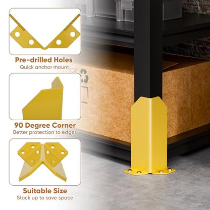 Nisorpa 12" Pallet Rack Post Protectors, 2 Pcs, with 10 Anchor Bolts