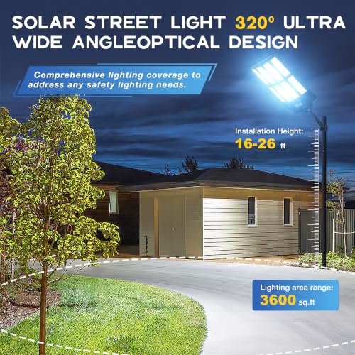 OKPRO Solar Street Light Outdoor, IP66 Waterproof Solar Lights Outdoor - size: 10000-1P