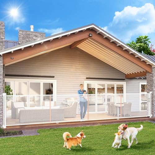 180" Extra Wide Retractable Baby Gates for Large Openings, 42" Extra Tall with Support Rods, Prevent Crawling, Mesh Dog/Pet Gate for Stairs/Doorways, Indoor/Outdoor Use - color: White, size: 42" Tall x 180" Wide