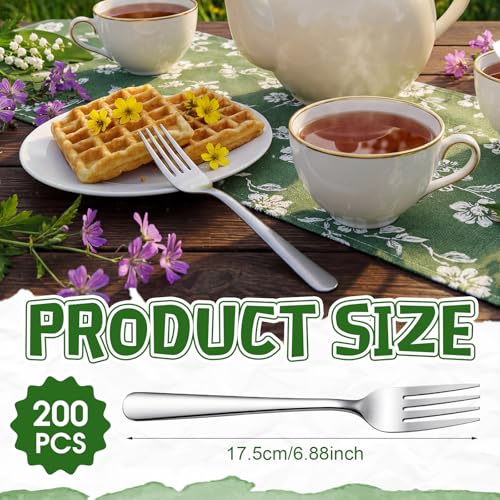 Bokon 200 Pieces Stainless Steel Dinner Forks Bulk, Metal Fork, Classic - style: Classic