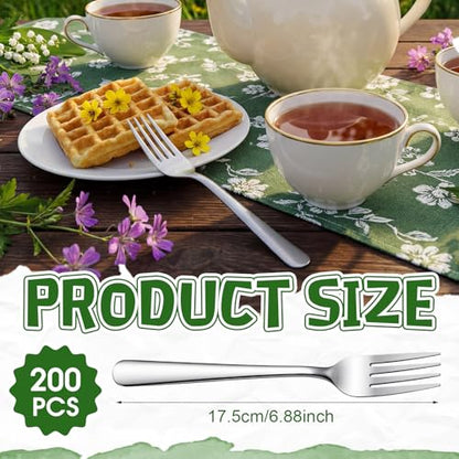 Bokon 200 Pieces Stainless Steel Dinner Forks Bulk, Metal Fork, Classic - style: Classic
