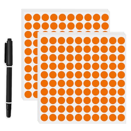 2000 Pcs 3/4" Garage Sale Price Stickers Sheets, Orange Yard Sale Price Stickers, Round Color Coding Labels, Circle Dot Sticker for Home Decorative, Office, Classroom, Papers Etc - color: Orange, size: 0.75inch