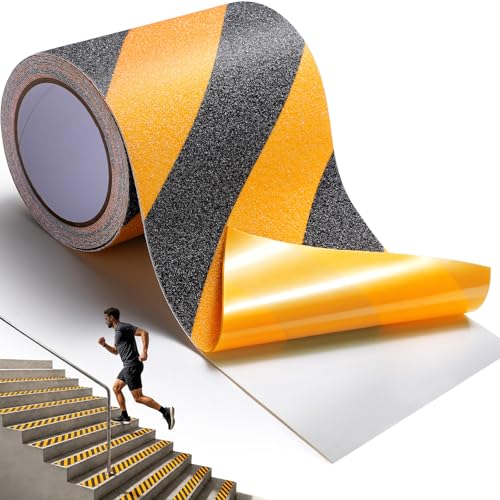 Anti Slip Tape, 6in x 16FT Non Skid Traction Tape, Black & Yellow
