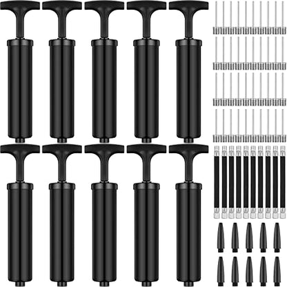 Reginary 10 Pack 8 Inch Ball Pump Kit Manual Air Pump - color: Black, style: Classic Style