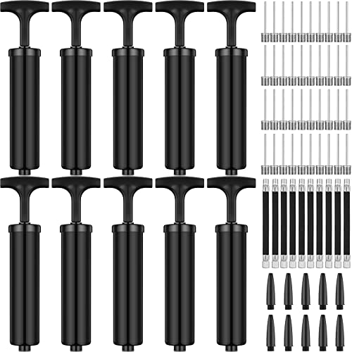 Reginary 10 Pack 8 Inch Ball Pump Kit Manual Air Pump - color: Black, style: Classic Style