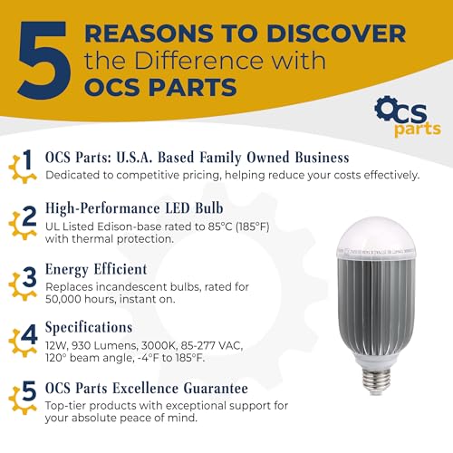 OCS Parts - 12W Warm White LED Lamp for Commercial Kitchens