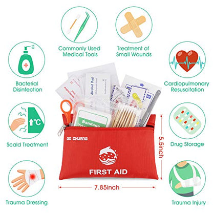 Small First Aid Kit 87 Pieces Travel Size Portable Emergency Medical Kit