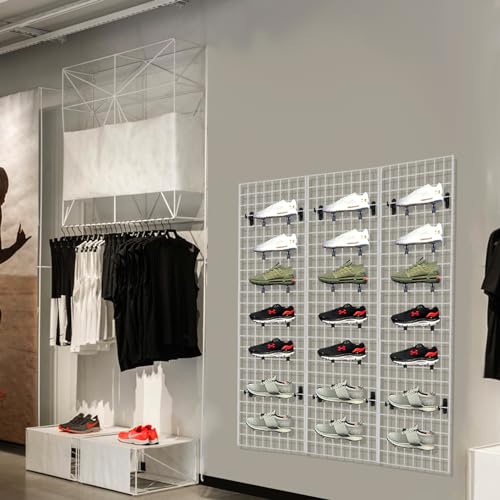Grid Wall Commercial Grade Gridwall Panels – Heavy Duty Grid Panel for Any Retail Display Wall Grid 2' Width x 6' Height, White Finished (Pack of 4) - color: White, size: 2'x6'(4 Pack)
