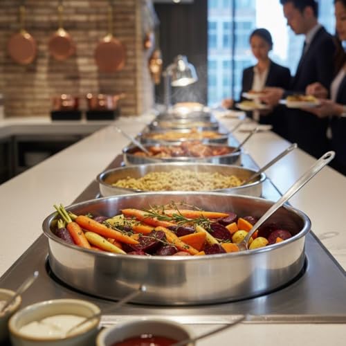 Soro Essentials- 7-1/4 qt. Stainless Steel Vegetable Inset Pan- Inset for Steam Table Commercial Food Warmer Soup Warmer Soup Chafer Applicable to Catering Buffet Parties Banquets Kitchen Supplies - size: 7-1/4 Qt