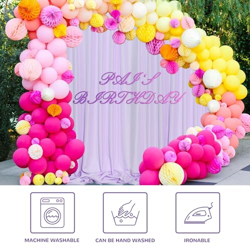 MEETSKY Purple Backdrop Curtains,Wedding Backdrop Drapes,5ft x 7ft,2 Panels - color: Light Purple, size: 60"W x 84"L (Pack of 2)