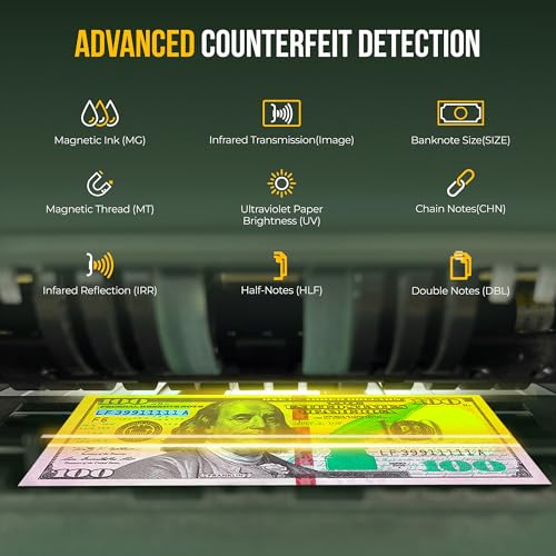 KOLIBRI Money Counter Machine I 4.5 TFT Display I Business Grade I Advanced IR/UV/MG/MT/DD/HLF Detection I Mixed Denomination (USD) I 1,200 Notes/Min I 3-Year Warranty I KBR-1500 V2 - color: Gray (Kbr-1500 V2)