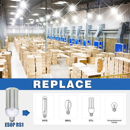 2 Pack 150W LED Corn Light Bulb, Super Bright 150Watt Corn Bulbs, E26 Base with E39 Adapter,5000K,18000LM LED Light Bulb for Garage Warehouse Workshop Barn (150W)