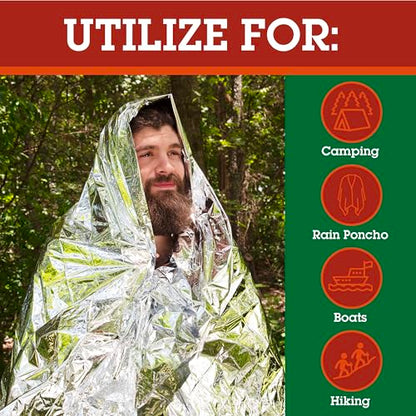 Grizzly Gear Emergency Mylar Thermal Blankets (12 Pack) Survival Kit - size: 12-Pack