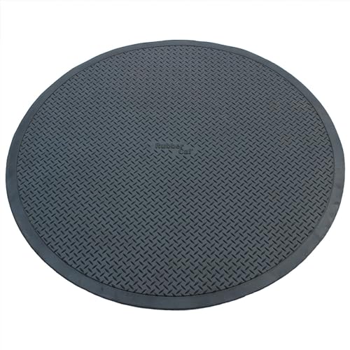 Rubber-Cal Circular Rubber Mat - 48” Diameter - size: 48"L x 48"W x 0.4"Th