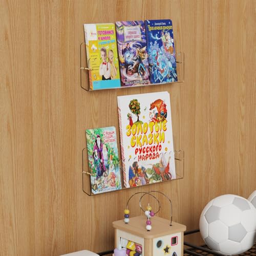 Brochure Holder Wall Mount, 2 Pack Acrylic Modular Flyer with Adjustable Magnetic Golden Bolt, Wavy Lace Pamphlet Display Stand for Organizer Trifold Flyer, Document, Leaflet, 3 Slots - color: 3 Slots