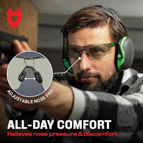 NoCry Lightly Tinted Anti Fog Safety Glasses for Men or Women with Scratch-Resistant Lenses - ANSI Z87.1 Certified with 100% UV Protection - Adjustable Temples and Nose Pad - Wraparound Design - color: Green & Black (In-out)