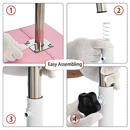 Pedicure Manicure Footrest Adjustable Height Stand Beauty SPA Salon Nail Care Pink - color: Pink