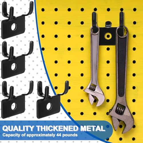 Tandefio 50 Pcs Pegboard Hooks, Picture Hangers for 1/8 & 1/4 in, Black - color: Black