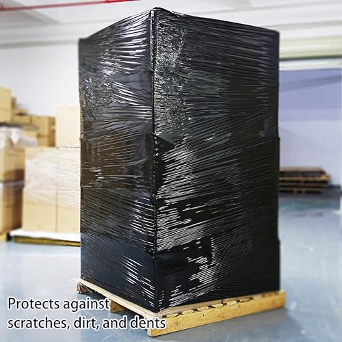 CHUANGSEED Stretch Film 12 in x 1000 ft Moving Wrapping Plastic Shrink Film Strength Stretch 80 Gauge Durable Industrial Strength,Black,2 Pack - color: Black, size: 2 Pack