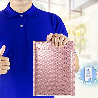 Outus 50 Pcs Bubble Mailers 3 Sizes, Bubble Shipping Envelopes, Rose Gold - color: Rose Gold