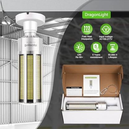DragonLight Upgraded 240W Commercial Grade Corn LED Light Bulb Fanless (1200 Watt MH/HPS Replacement) E39 Mogul Base 4000K 32,400LM - Good for High Bay Area Lighting and Indoor Plants Growing - size: Large