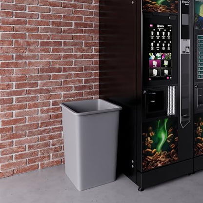 35 Gallon Gray Square Commercial Trash Garbage Can | Outdoor Office Restaurant School Kitchen - color: Gray, size: 35 Gallon, style: Trash Can