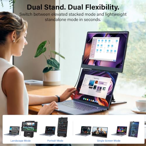 CIDETTY Laptop Screen Extender 15.6", FHD 1080P Detachable Monitor Portable - color: 15.6” Black