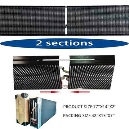 HS Led sign Outdoor Digital Programmable Open Neon Scrolling P10 77''x14''