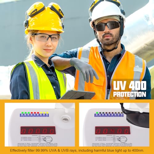 OXG 12 Pack Anti Fog Safety Glasses for Men, ANSI Z87.1 Protective Eyewear - color: Grey With Straps