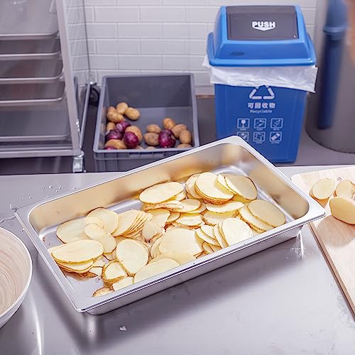 EGGKITPO Full Size Steam Table Pans 6-Pack 2.5 Inch Restaurant Stainless Steel Pan Commercial Catering Food Pan for Commercial Kitchen Supplies - size: 1/1 2.5" deep without lid