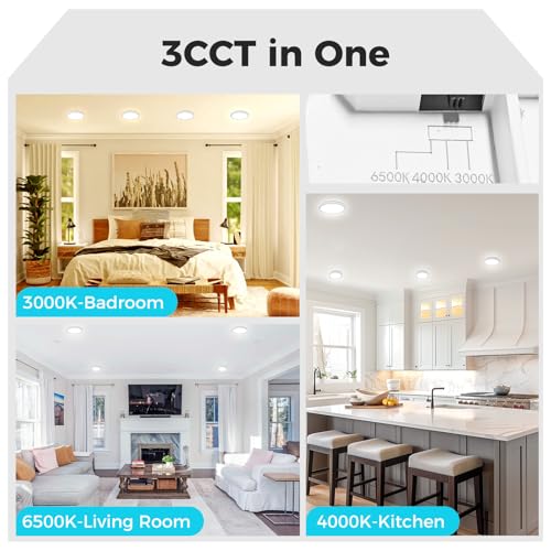 libtit 1Pack 4.7 Inch Small LED Ceiling Lights Flush Mount, 3000K 4000K 6500K Adjustable, 7W 700LM White Round Disk Light Fixture for Closet Basement Bathroom Hallway Kitchen Office Garage - color: White, size: 4.7In-1Pack