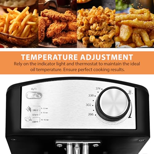 SUSTEAS Deep Fryer, 2 Baskets Electric Oil Fryer with 5.4QT/6L, 3000W - size: 6.0L