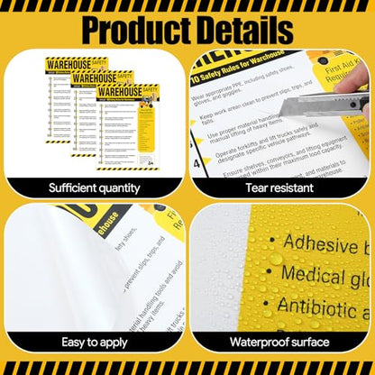 3 Pcs Workplace Safety Rules Poster, Warehouse - style: Warehouse