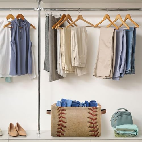 Baseball Rectangular Storage Basket Organizer Bin Shelf Baskets For Home Office Dorm - color: Baseball
