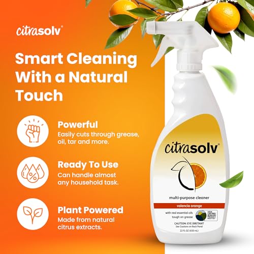 Citra Solv Natural Multi Purpose Spray Cleaner, Valencia Orange, 22 Ounce (Pack of 6) - size: 22 Fl Oz