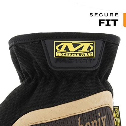 Mechanix Wear: Durahide Leather FastFit Work Glove with Elastic Cuff for Secure Fit - size: Small
