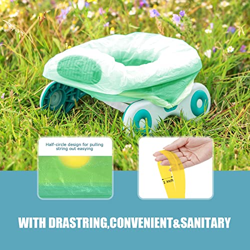 Portable Travel Potty Chair Liners Bags with Drawstring 90 PCS (18×20 INCH) - color: Green
