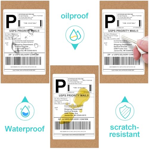 Joyberg 4x6 Thermal Labels - Strong Adhesive, White Thermal Printer Paper - size: 240 Labels